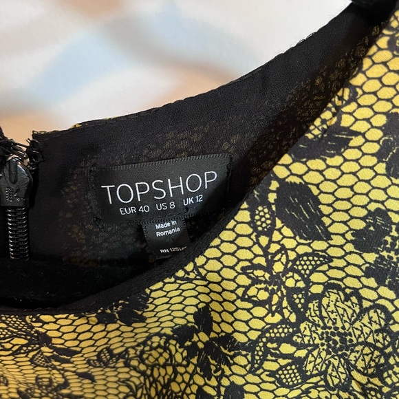 TopShop Yellow Lace Placement Twist Dress - Picture 5 of 11